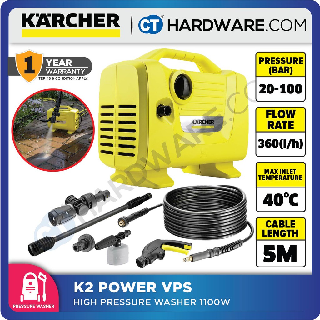 Karcher K2 Power VPS 100Bar High Pressure Washer Home Pressure Cleaner High Pressure  Washer Karcher Penang, Malaysia, Bukit Mertajam Supplier, Distributor,  Supply, Supplies