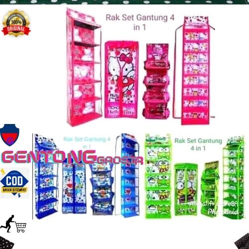 4 IN 1 character hanging set rack (shoe rack, bag rack, hijab rack ...