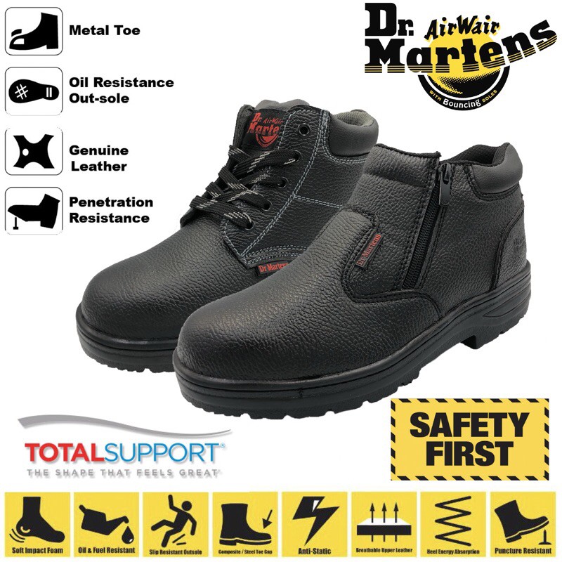 Top Safe Quality Assurance Safety Shoe Dr Martens Kasut Safety Boot Lasak Bergaya Shopee Malaysia