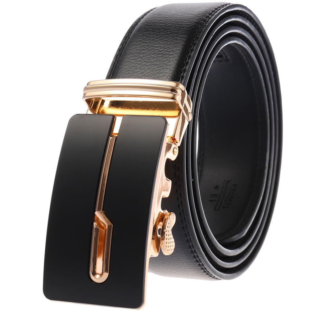 100% Cowhide Leather [Malaysia Stock] Men's Autobuckle Zinc Alloy Belt ...