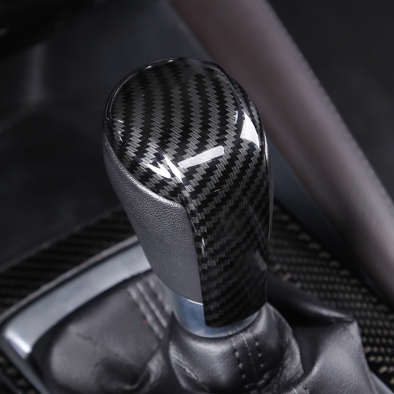 Carbon Fiber Car Gear Shift Knob Gear Head Cover Trim Sticker For Mazda