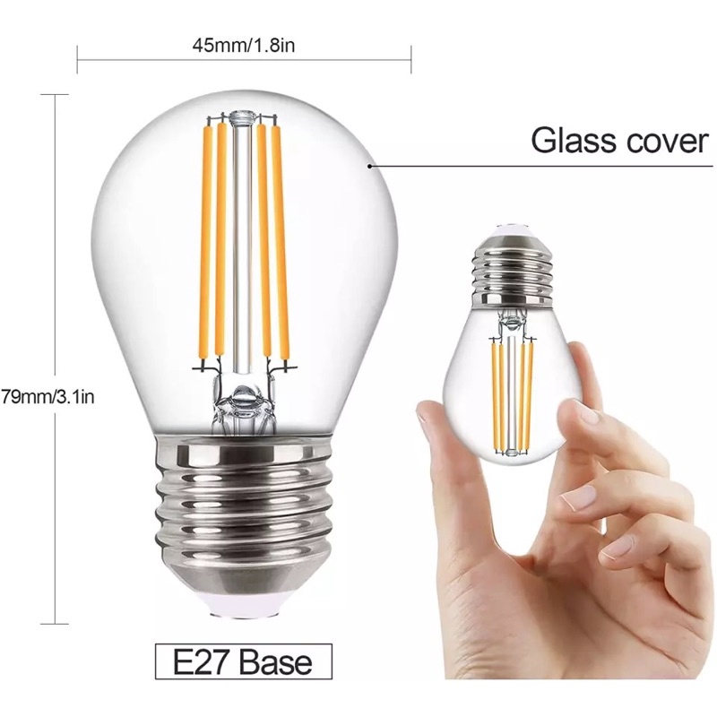 LED Filament Light E27 4W Glass Housing Edison bulb Vintage LED Lamp ...