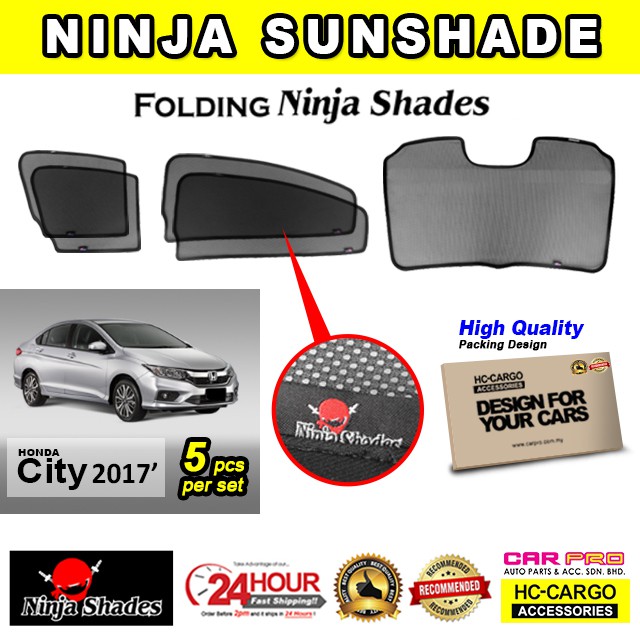 Honda City 2014 2017 (5pcs) Ninja Shades Sunshade Ninja Sun
