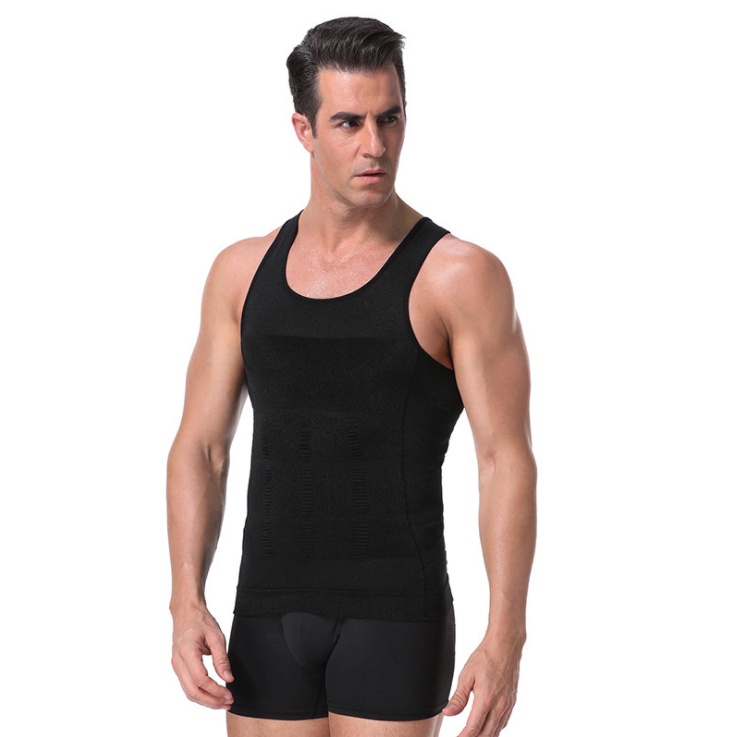 Mens Slimming T Shirt Body Shaper Compression Shirts Gynecomastia ...