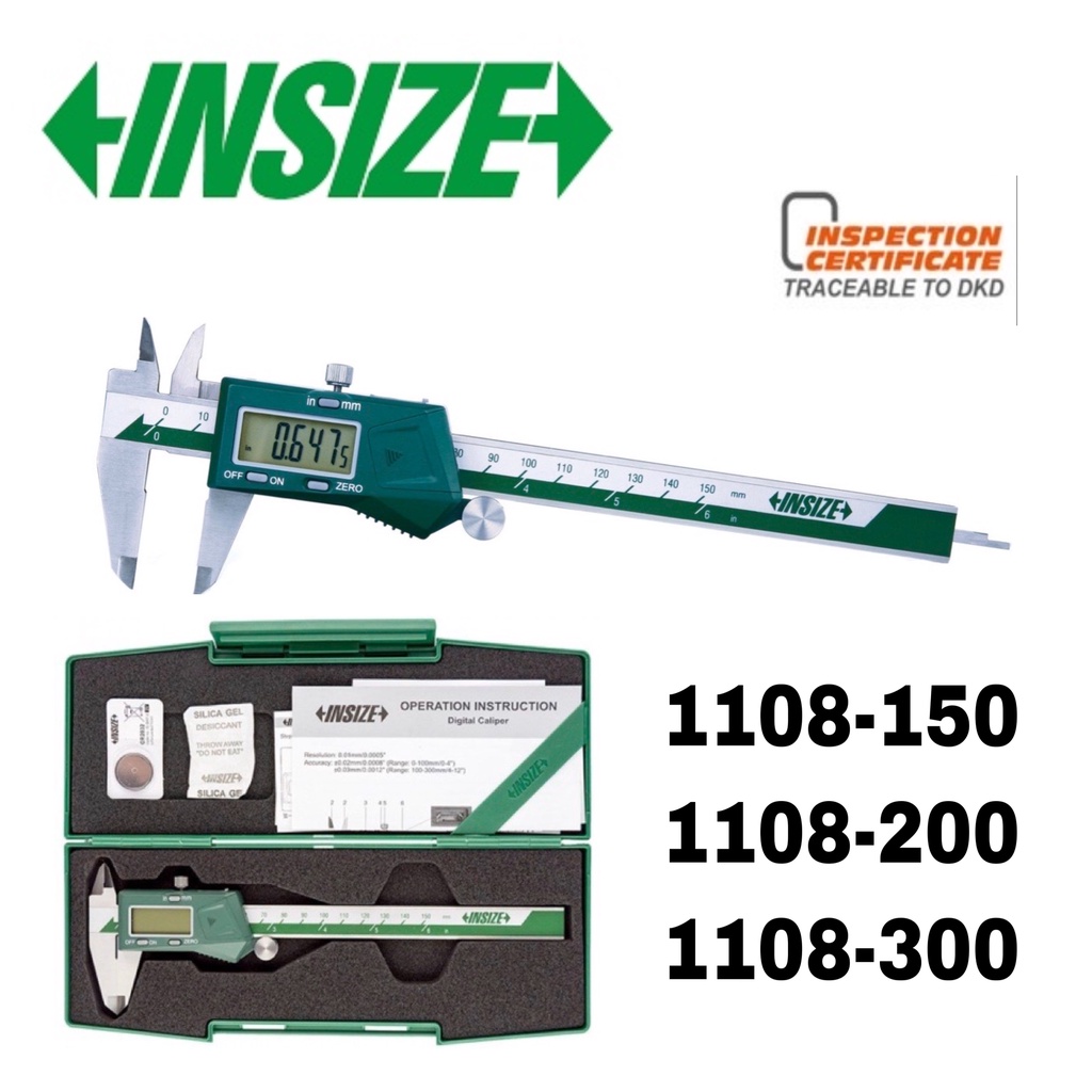 [READY STOCK] INSIZE DIGITAL CALIPER 1108150 (6") / 1108200 (8") / 1108300 (12") 不锈钢电子数显游标卡尺