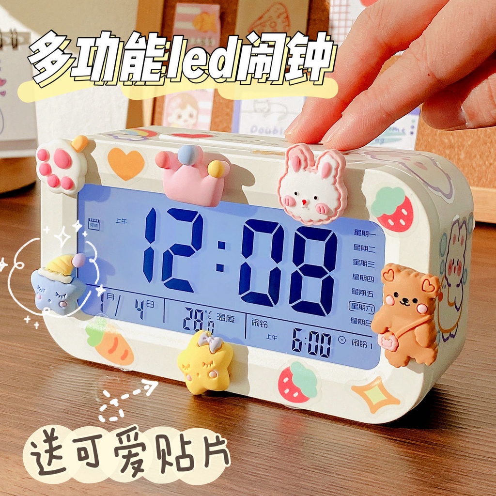 Noctilucent alarm clock students creative contracted charging multi ...