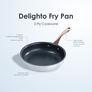 Delighto Rossy Series Stainless Steel Non-Stick Black Coating Frying ...