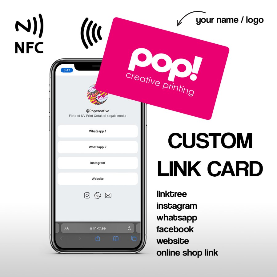 Nfc Card Smart Business Card Custom Link Digital Business Card Tap Shopee Malaysia