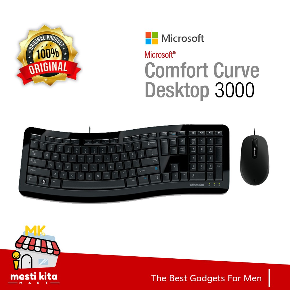 Microsoft Comfort Curve Desktop 3000 - (7ZJ-00015) | Shopee Malaysia