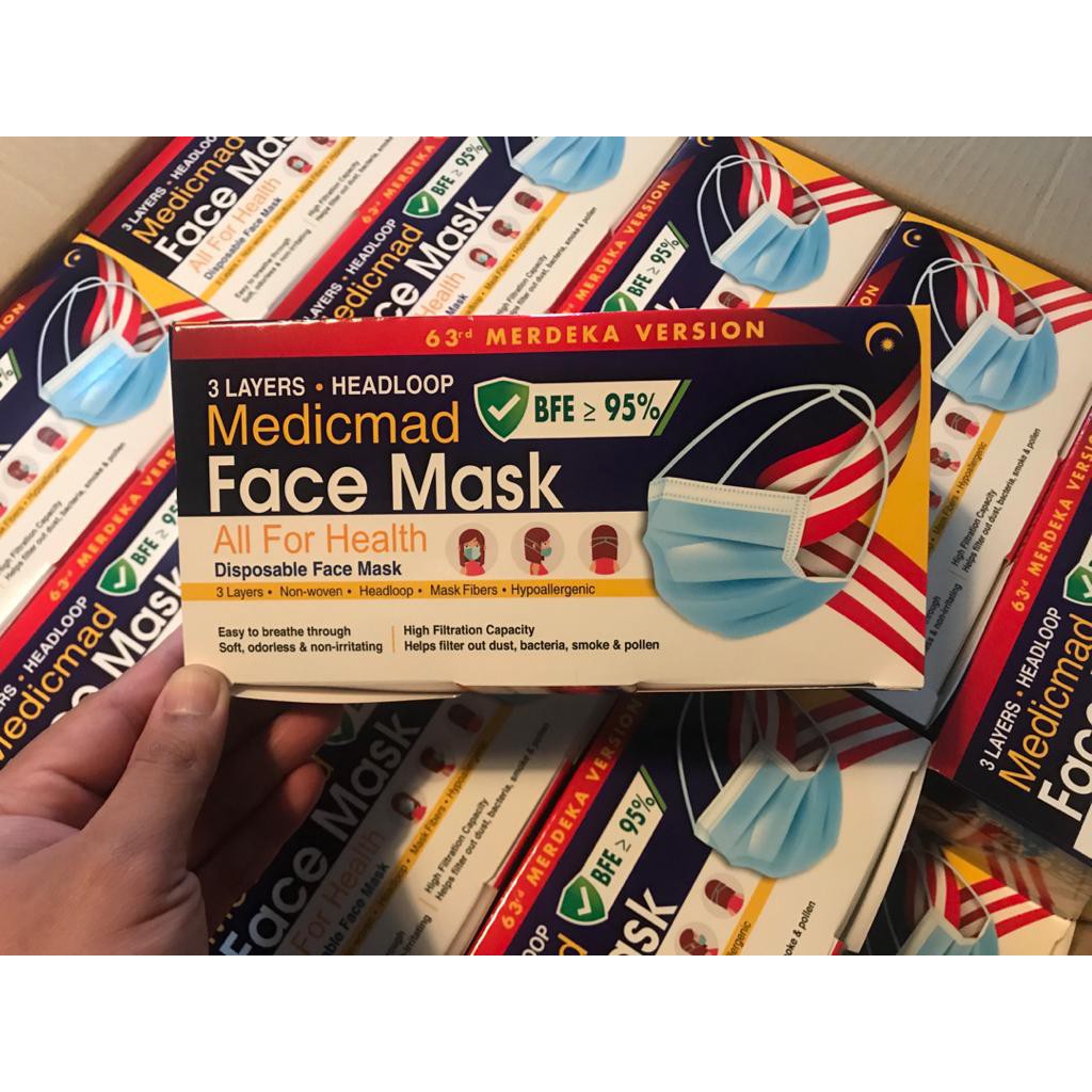 HEADLOOP | HIJAB | TUDUNG | MUSLIMAH FACE MASK 3 PLY 50 PCS | Shopee ...