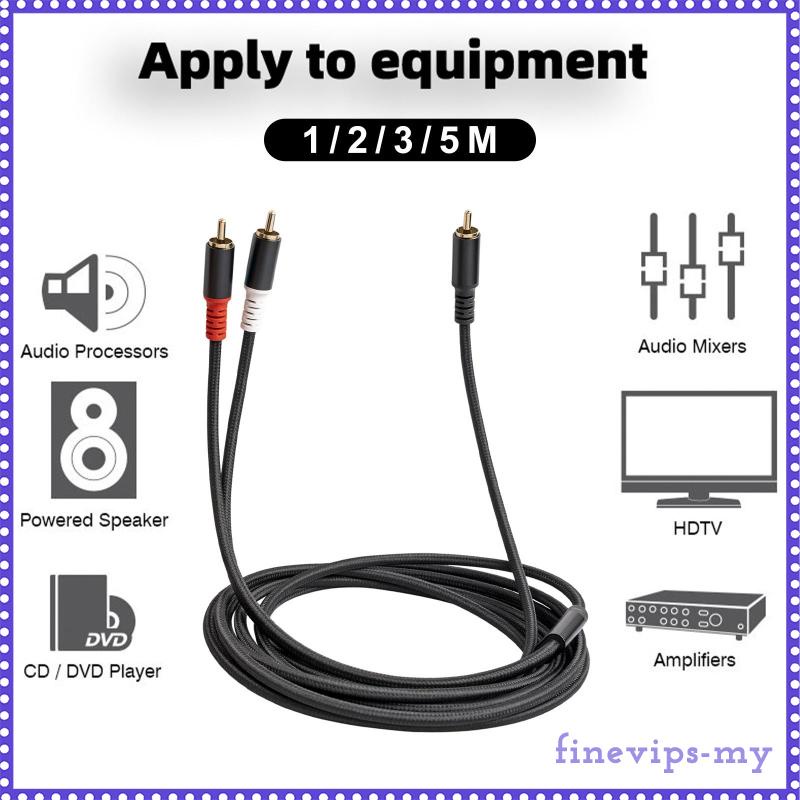 [FinevipsMY] RCA to 2RCA Subwoofer Cable Y Adapter Splitter for