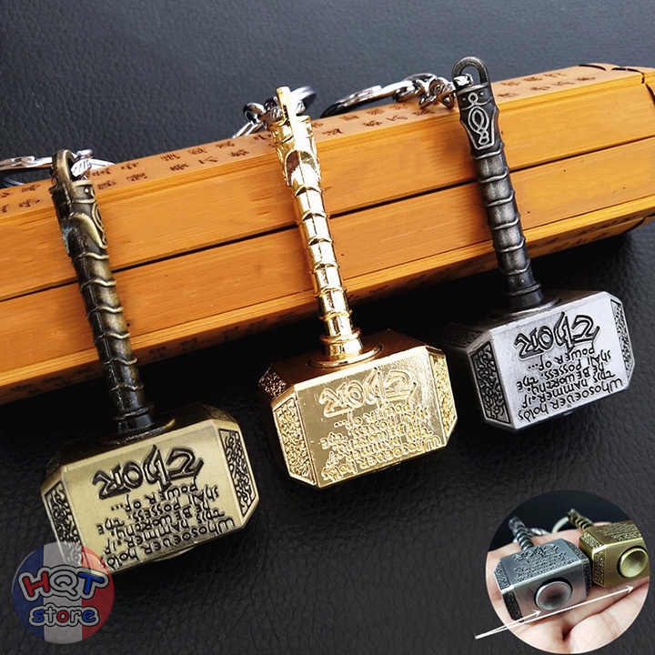 Thor Mjolnir Spinner Hammer Keychains Rotate 7cm Shopee Malaysia