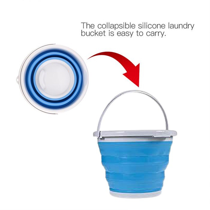 Buy Foldable Collapsible 5L Silicone Bucket Portable Space Saving