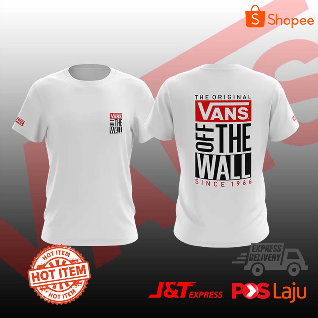 New Arrival] T-Shirt Vans Off The Wall > White/Grey (XS-5XL