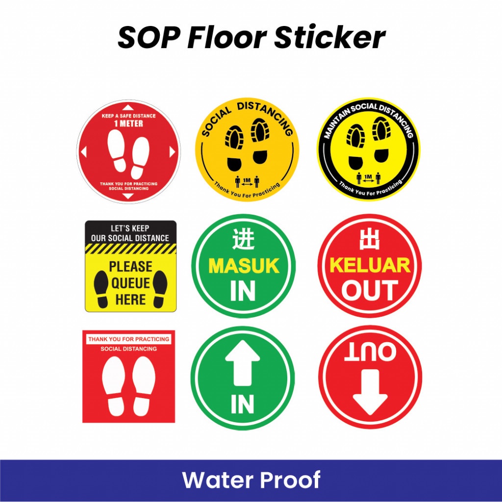 Sop Floor Decal Sticker / Social Distance Floor Sticker - Water Proof ...