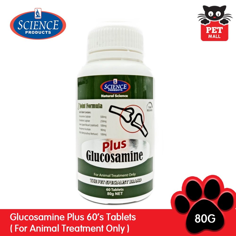 Science Products Glucosamine Plus 60's Tablets Pet Supplements 80G Net