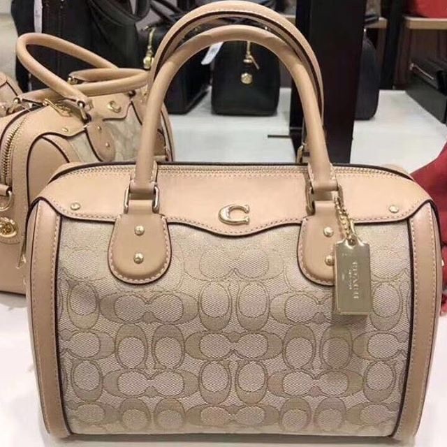 Coach ivie bennett satchel in signature jacquard store