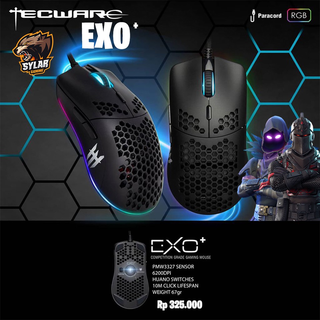 Tecware Exo Plus Rgb Honeycomb Design Light Weight Gaming Mouse ...