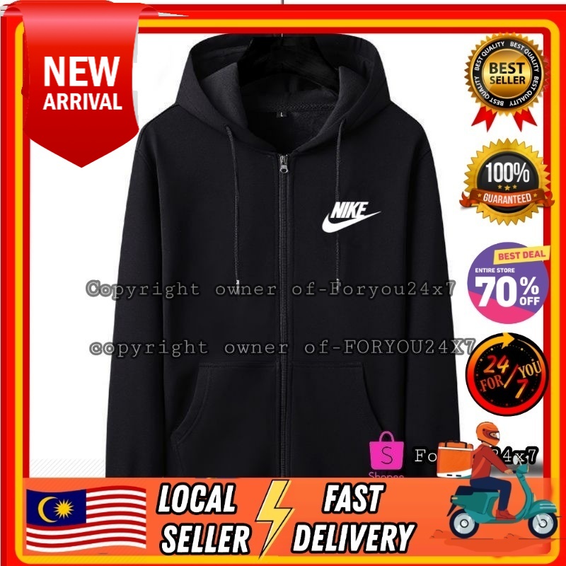 BIG SALE NIKE Hoodie Sweater Men s Black tops Reglan Hooded plus