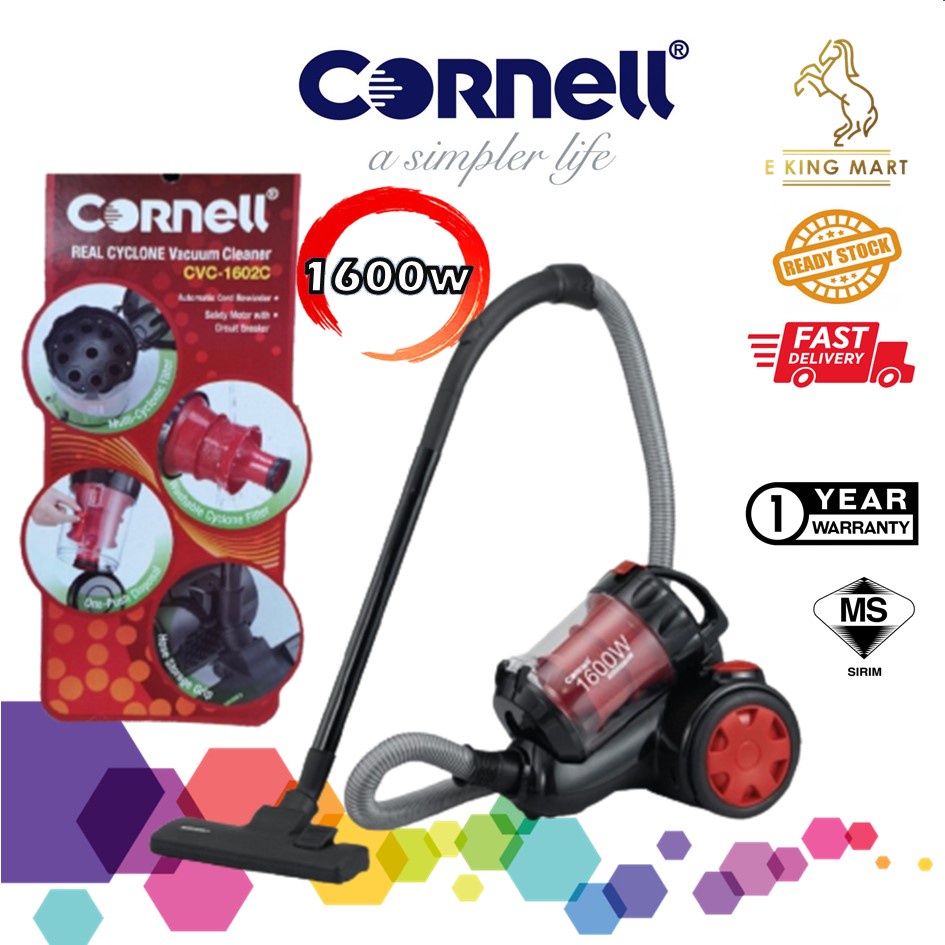 CORNELL Vacuum Cleaner Powerful 1600W Bagless Cyclone CVC1602C With