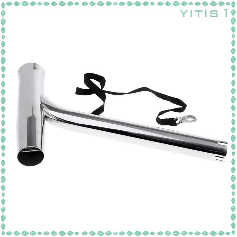 yitiseaMY] Stainless Steel Outrigger Boat Fishing Rod Holder Pole Rest Tube  with Strap