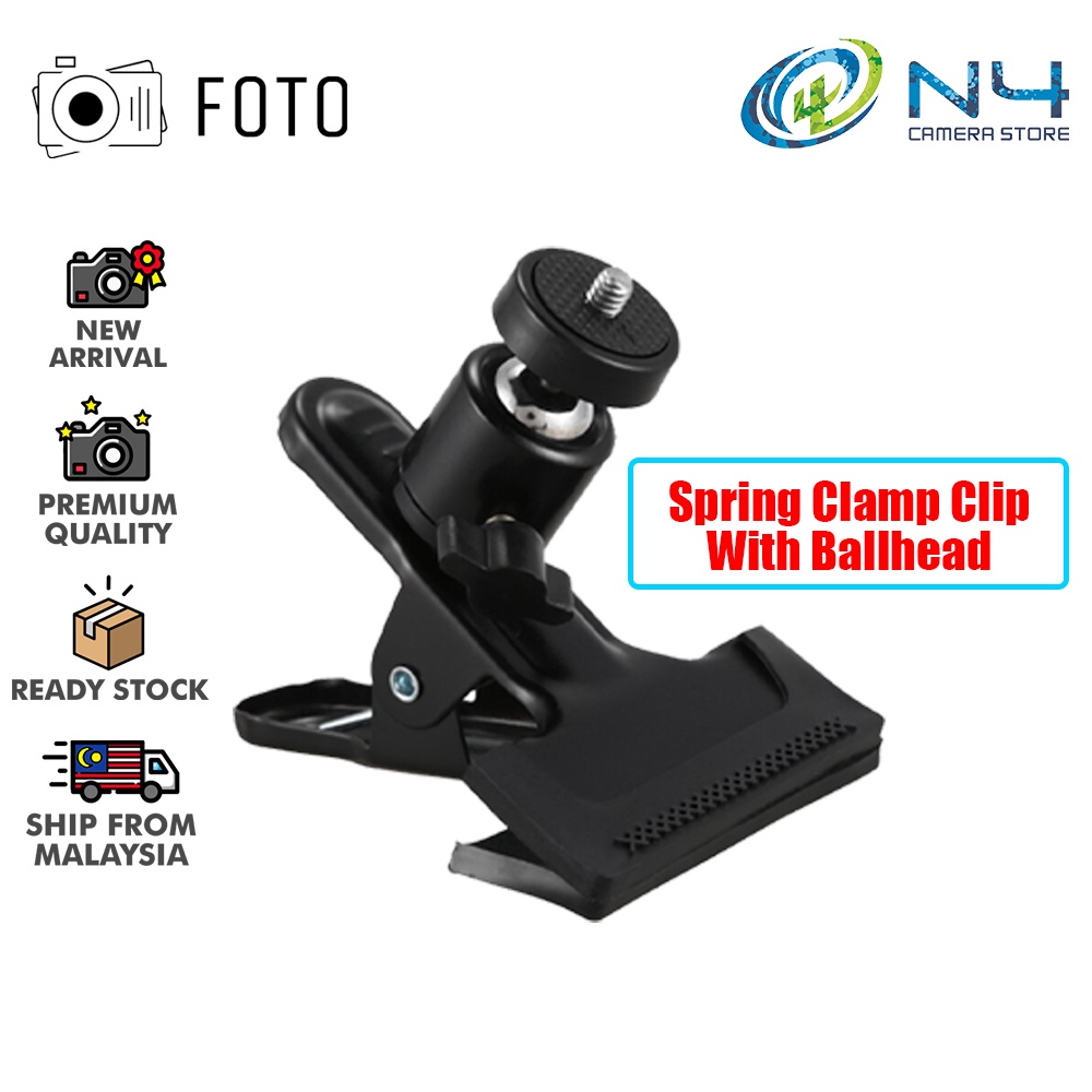 FOTO Tripod Camera Clip Clamp Flash Holder Mount with Ball Head/Photo