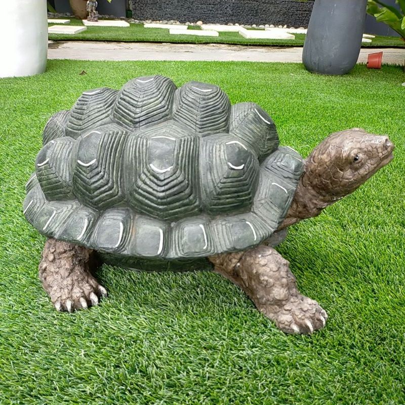 Turtle Sculpture Fiberglass Resin Landscape Animal Hand Painted Garden ...