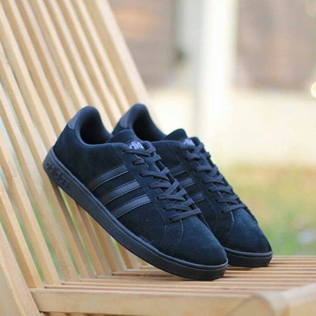 Adidas Neo Baseline Suede Fullblack Shopee Malaysia