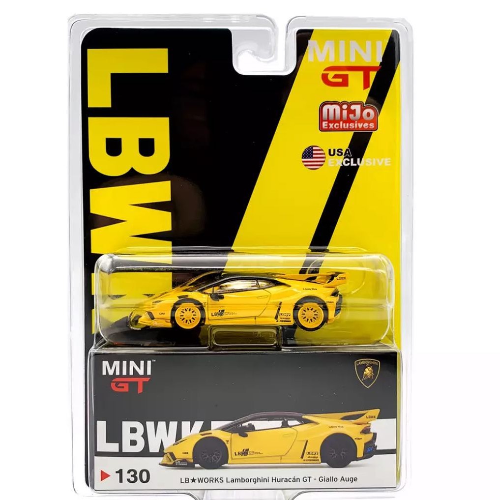 Mini GT 1/64 LBWK No.130 LB Works Lamborghini Huracan GT Giallo