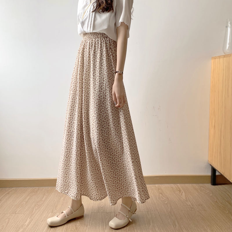 A Line Skirt Pangjang High Waist Skirt Kembang Women Skirt Maxi Skirts ...