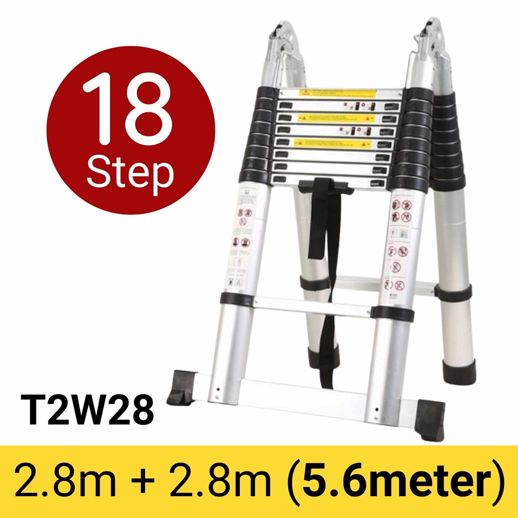 T2W LADDER Multipurpose Telescopic Extendable Aluminium Ladder Tangga ...
