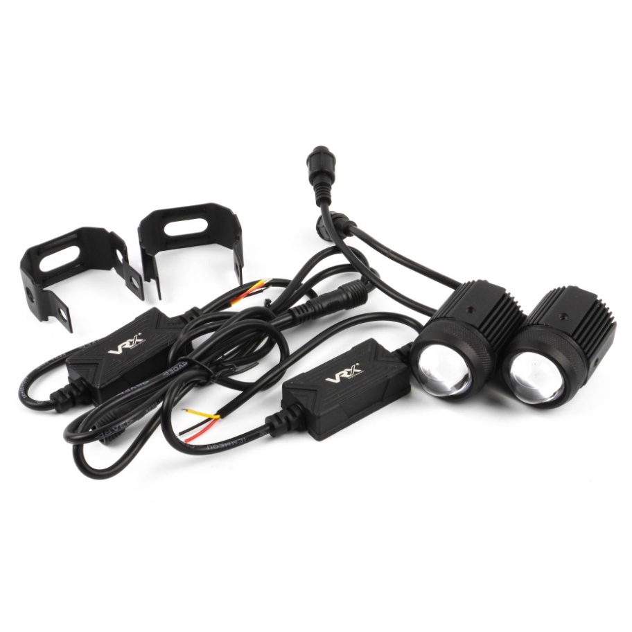 UNIVERSAL VRX MOTORCYCLE SPOTLIGHT MINI SET - BLACK /2 IN 1 SET FOR ...
