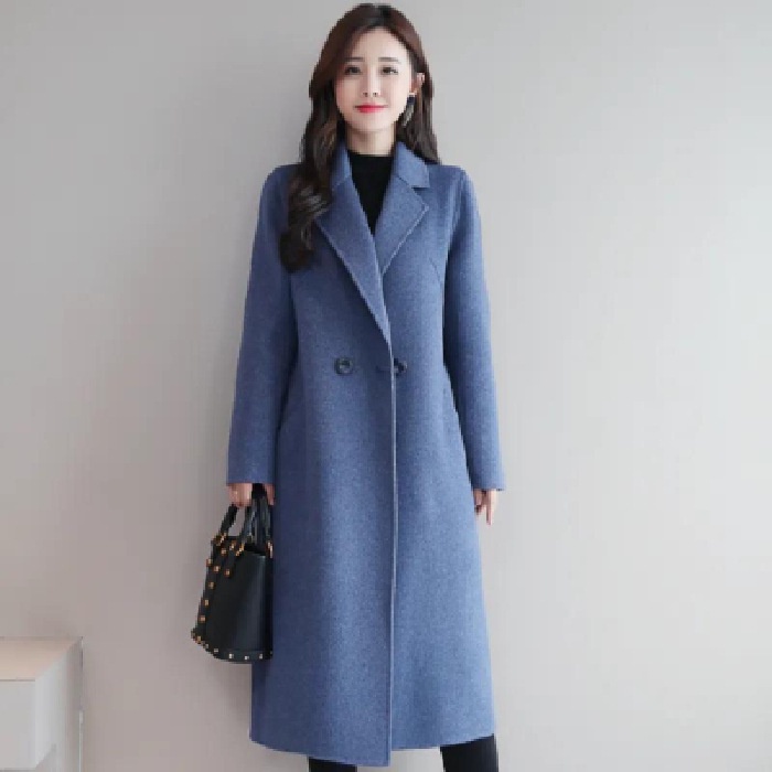 Autumn and winter mid-length woolen coat, plus size woolen cloth ...