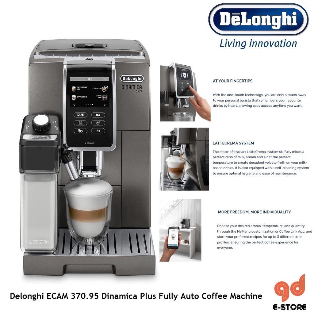 Delonghi ECAM37095T Dinamica Plus Fully Automatic Coffee Machine ECAM370.95.T Shopee Malaysia