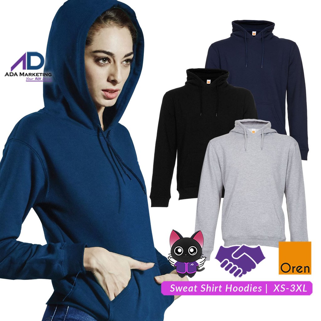 OREN SPORT Sweat Shirt Hoodie SS14 Unisex available in Black Ash