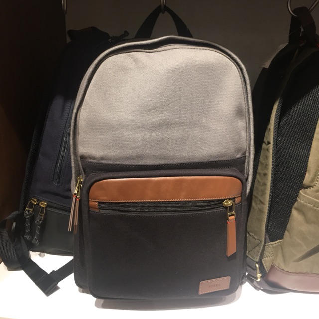 Fossil Evan Grey Multi Backpack Shopee Malaysia