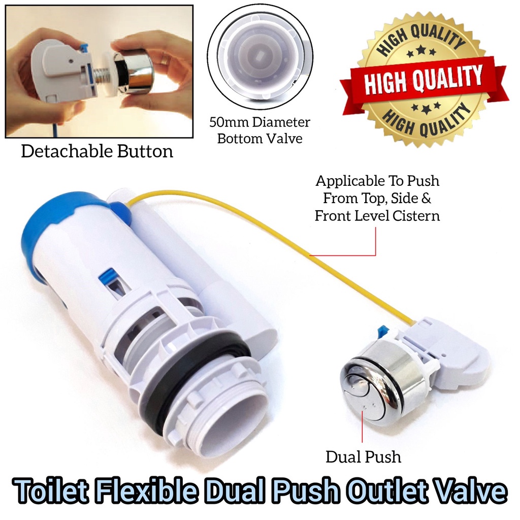 Bathroom Toilet Flex Wire Control Push Button Outlet Valve 50mm ...