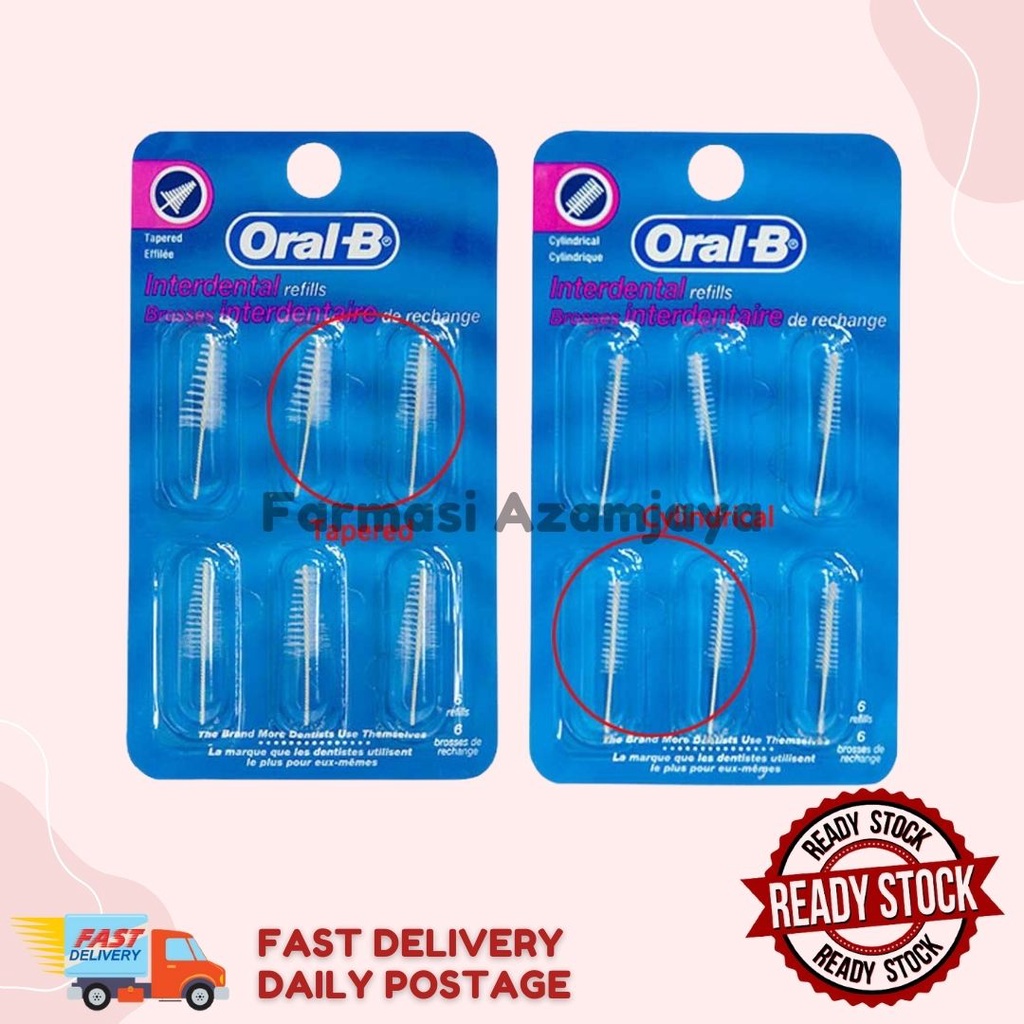 Oral B Interdental Refill 6s Tapered Cylindrical Shopee Malaysia