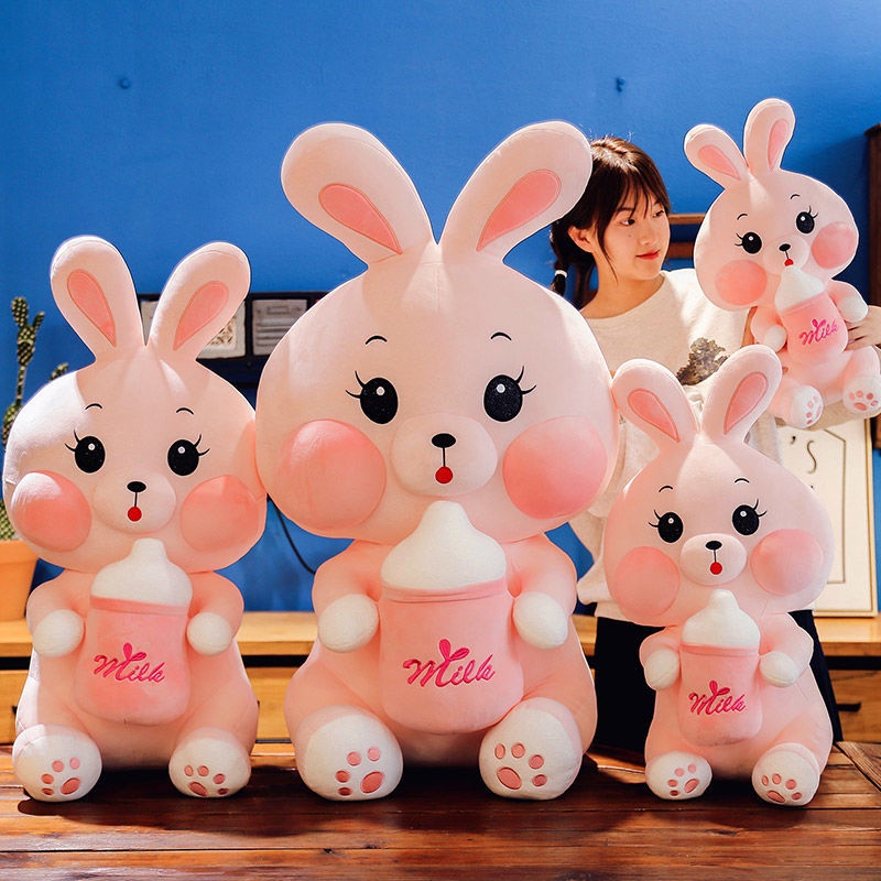100cm Cute Baby Bottle Rabbit Doll Cartoon Plush Toy Large Ragdoll ...