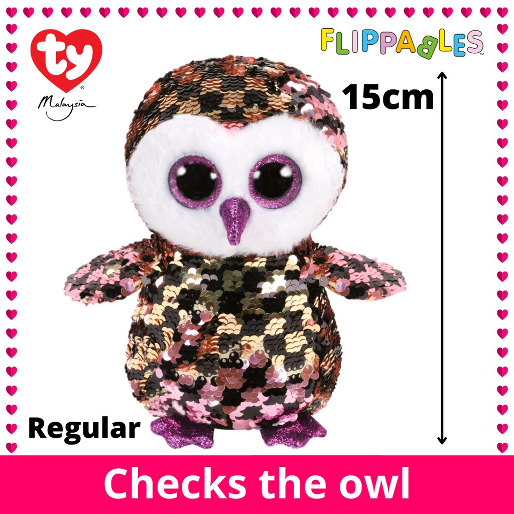 TY Beanie Boos Checks the Sequin Owl Plush Toys - Pink/Black/Gold | Shopee  Malaysia