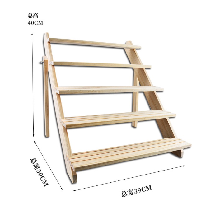 Premium Nordic Modern 2/3/4 Tier Wooden Rack Display Shelve Rack Flower ...