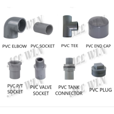 PVC BBB Pipe Fitting 15mm 20mm Connector Socket Elbow Tee PT Socket ...