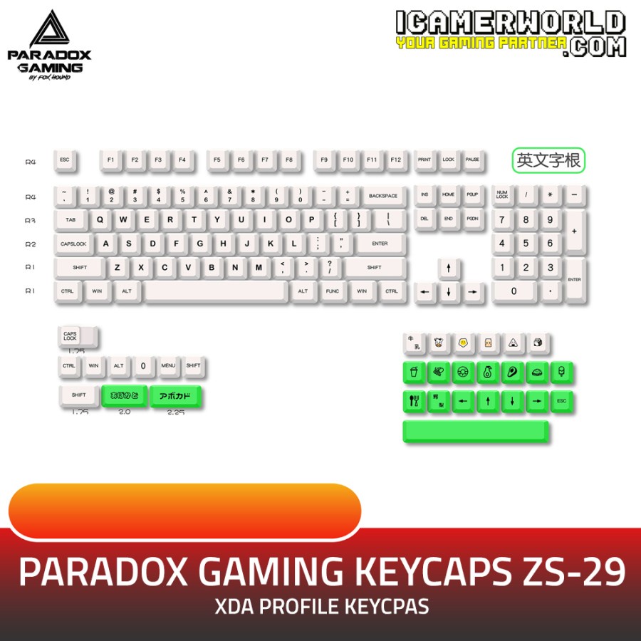 Paradox ZS-29 / ZS29 XDA Profile Keycaps Mechanical Gaming Keyboard ...