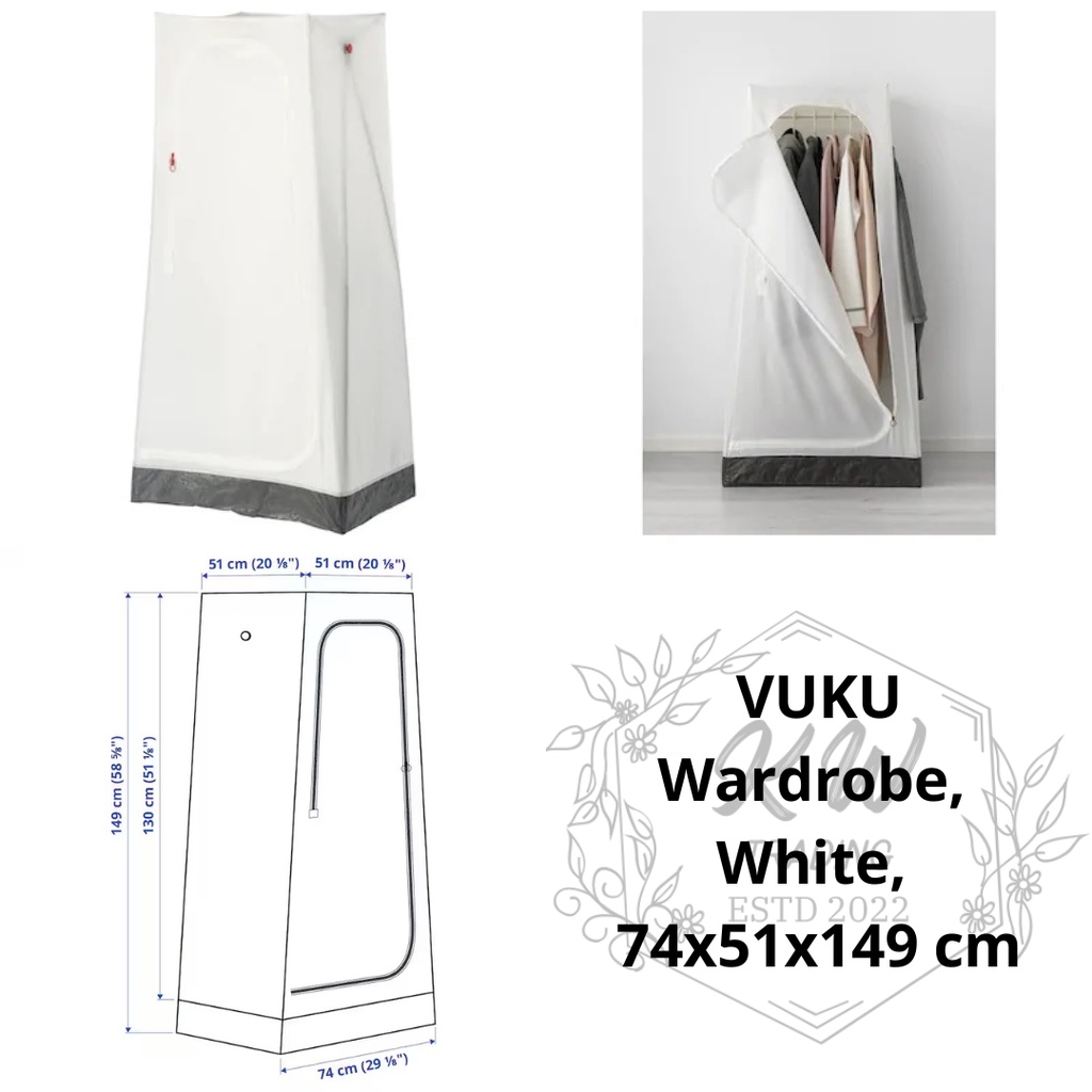 IKEA VUKU Wardrobe, White, 74x51x149 cm Shopee Malaysia