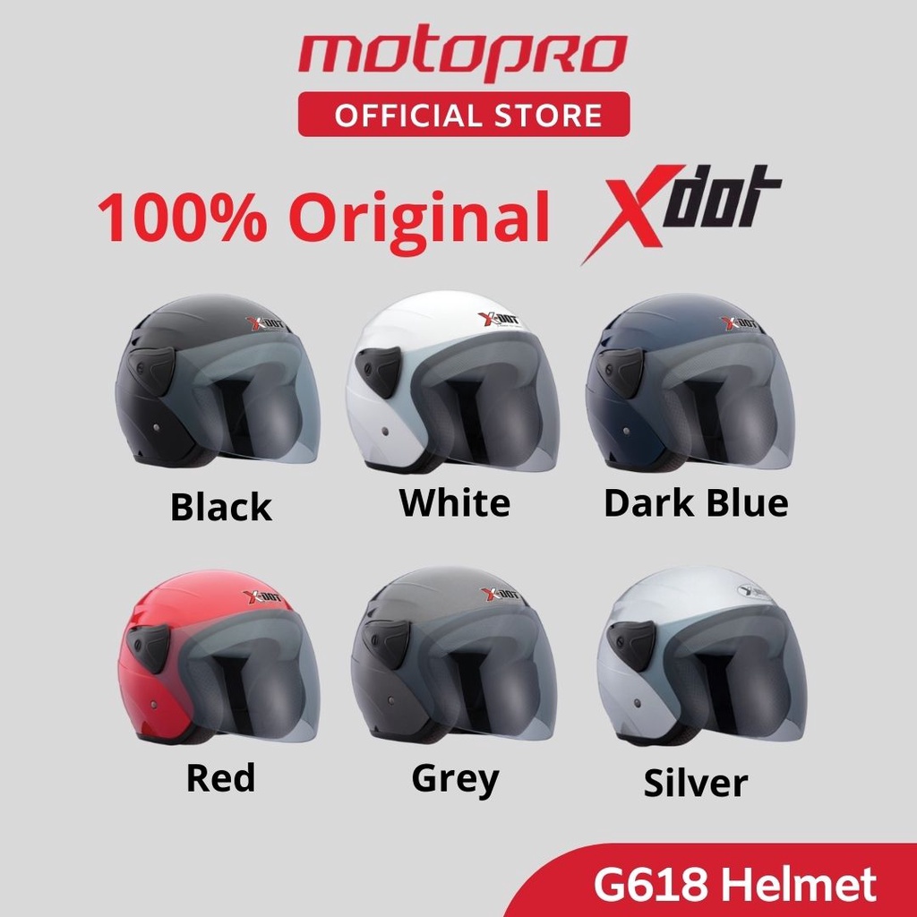 XDot G618 N Helmet with Clear Visor Topi Keledar G 618 N Visorex X Dot