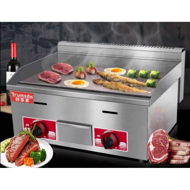 Dapur Grill Burger/TEPPANYAKI Pan Griddle GAS Fully Stainless Steel Heavy  Duty 👍