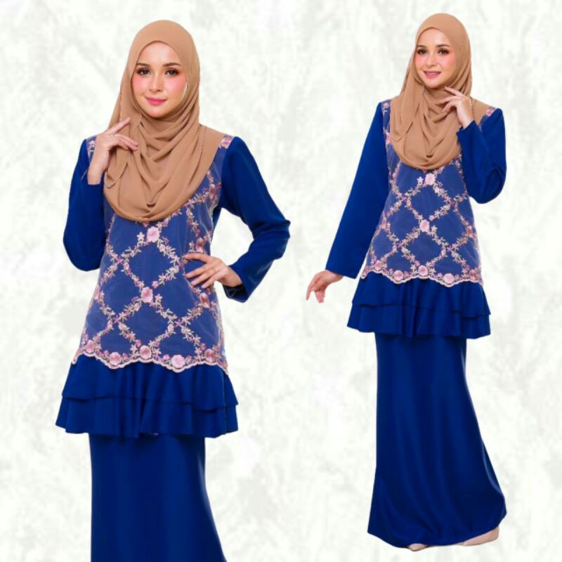 Lace Kurung Moden . Ruffle Kurung . Muslimah Plus Size Wear . Baju ...