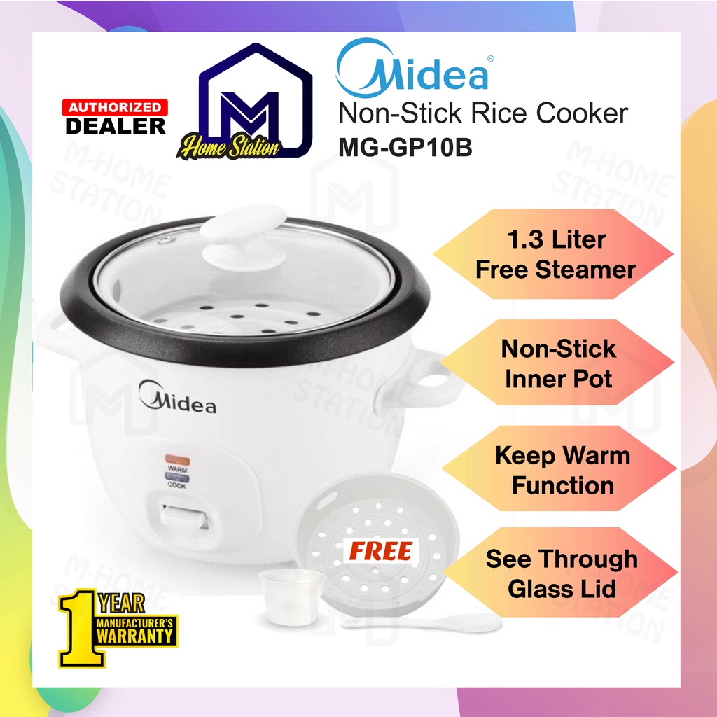 Midea Non-Stick Rice Cooker Free Steamer MG-GP10B MGGP10B