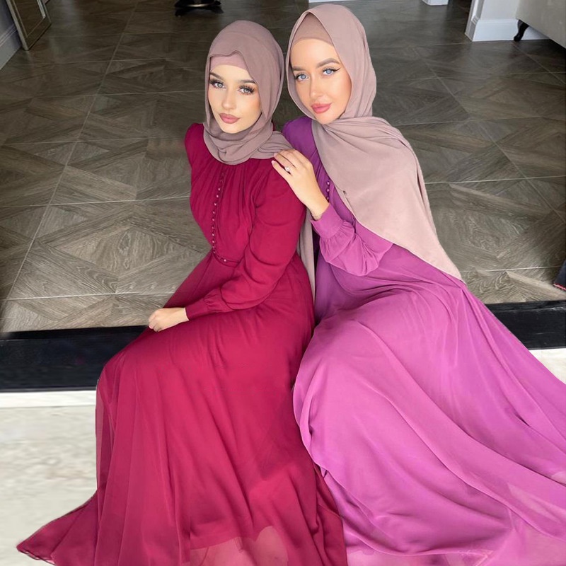 Hot Sale Muslim Dress Big Swing Abaya Elegant Long Muslim Abayas ...