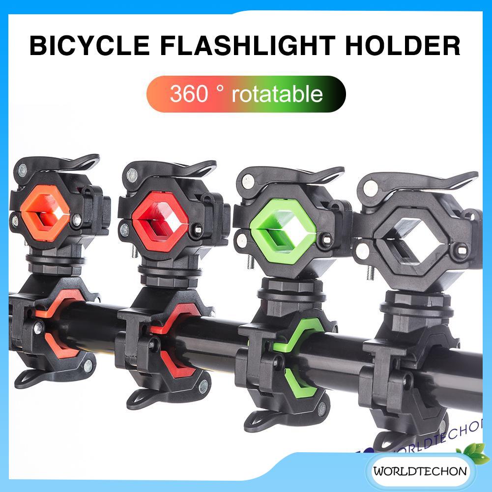 Bike Rotating Flashlight Holder Bicycle Handlebar Light Mount Clamp